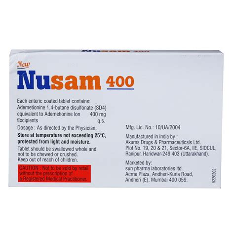 Nusam 400 New Tablet 10's | Uses, Side Effects, Price | Apollo Pharmacy