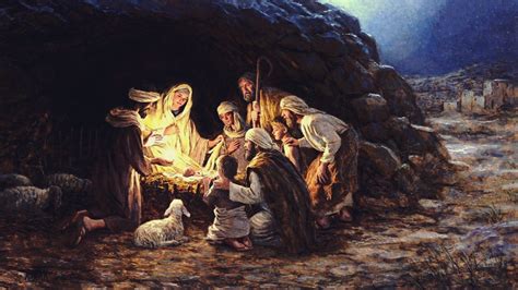 Virgin Mary, Jesus Christ, Christmas, Lights, Religion, Painting HD ...
