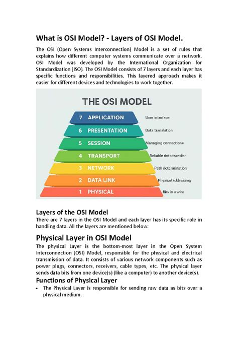 Networking Unit 2 & 3: Understanding the OSI Model Layers - Studocu