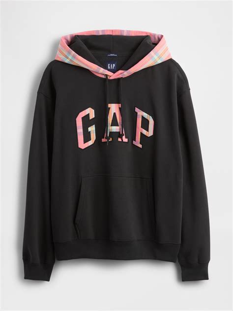 VintageSoft Plaid Arch Logo Hoodie | Gap