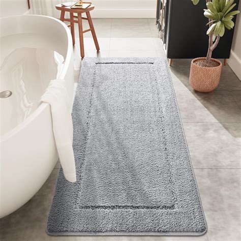 Amazon.com: HOMORE Grey Bathroom Rugs,24x60 inch Non Slip Washable ...