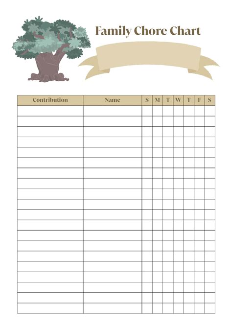 Family Chore Chart Free Printable Chore Chart Templates - Free ...