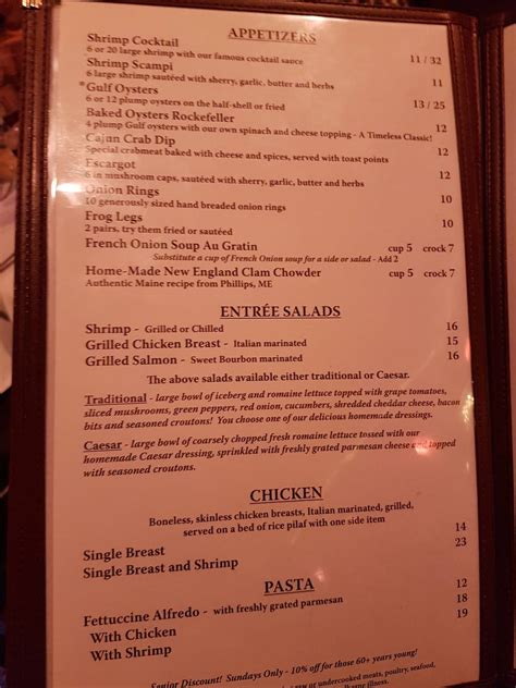 Menu at Beef 'N Bottle Steakhouse, Charlotte