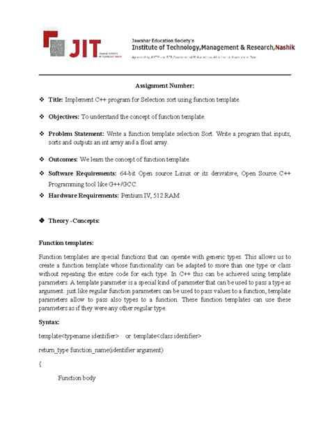 Temp selection writeup - Assignment Number: Title: Implement C++ ...