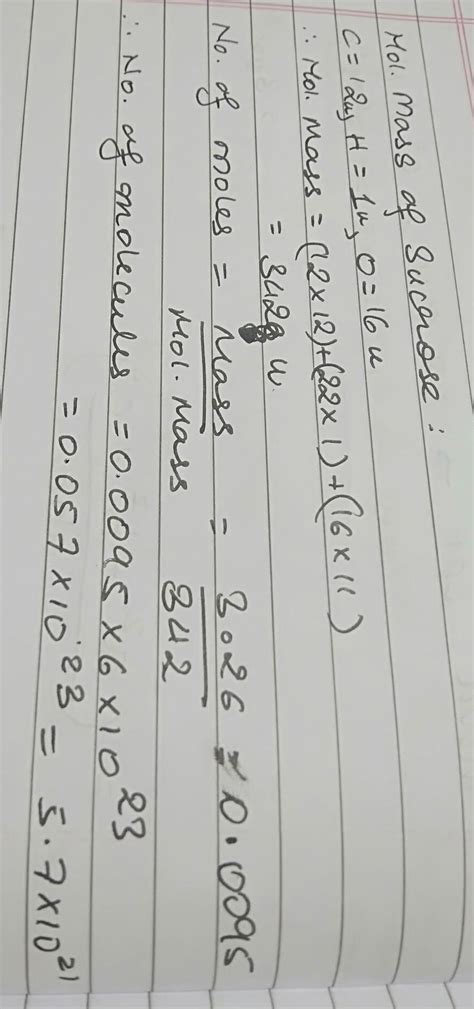 Q: 9 How many molecules of sucrose (C12H22011) are in a tablespoonof ...