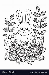 Image result for Bunny with Flowers Coloring Page