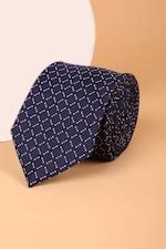 Buy Men Navy Embroidered Formal Tie Online - 39833354 | Van Heusen