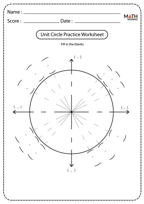 Math Unit Circle Blank