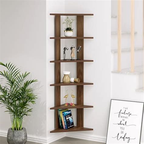BLUEWUD Lucas Engineered Wood Wall Decor Shelf, Display Rack with Key ...