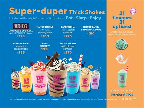 Menu at Baskin-Robbins, Bambolim, Shop No.7