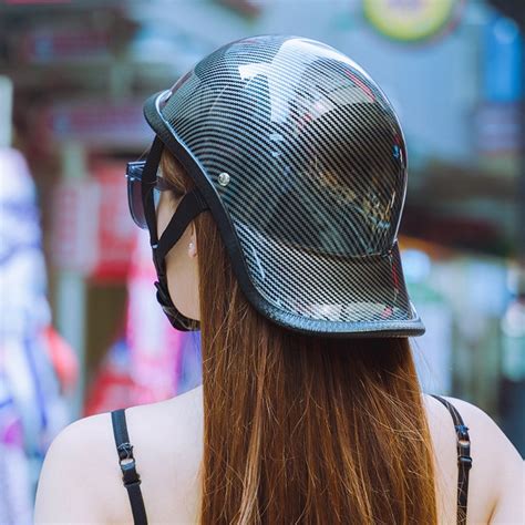 Buy BSMEAN Retro Motorcycle Half Helmet Scoop Helmet Men and Women Four ...