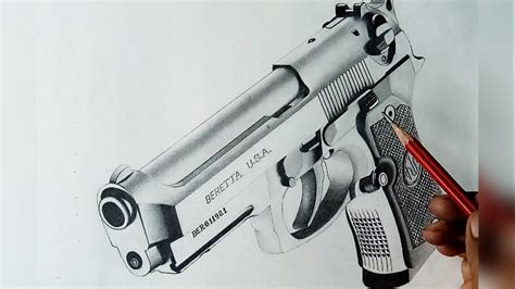 How To Draw A Gun With Pencil - Sonmixture11