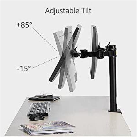 TONY STARK LED Dual Monitor Stand Desk Clamp Mount Two arms swivel tilt ...