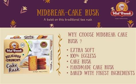 MidBreak Eggless Cake Rusk | Extra Soft & Crunchy Tea Toast | Premium ...