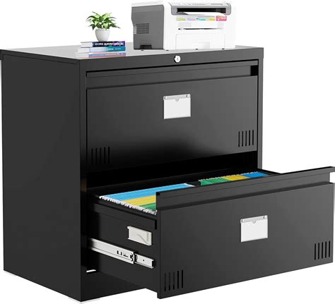 Amazon.com: Lateral File Cabinet with Lock, 2 Drawer Filing Vertical ...