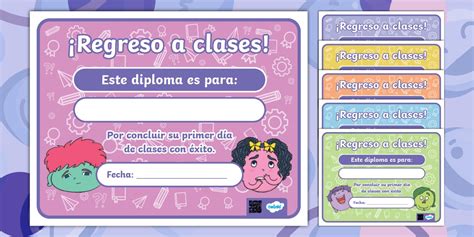 Regreso a clases - diploma