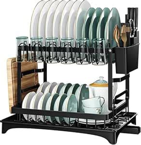 Arcanine Large Dish Drying Rack Drainboard Set, 2 Tier Stainless Steel ...