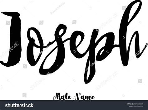 Josephmale Name Bold Cursive Calligraphy Typeface: เวกเตอร์สต็อก (ปลอด ...