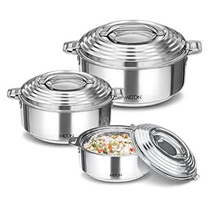 Buy Milton Galaxia Insulated Stainless Steel Casseroles, Set of 3 ...
