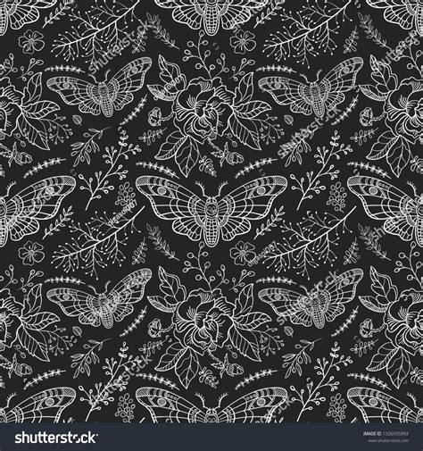 Skull And Moths Pattern: Over 673 Royalty-Free Licensable Stock Vectors ...