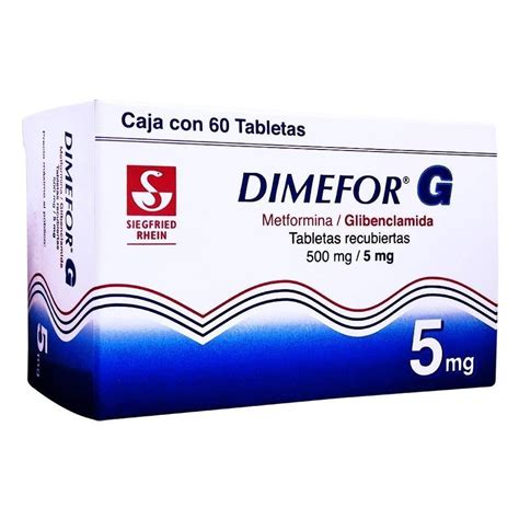 Dimefor G 500 mg /5 mg 60 tabletas | Walmart