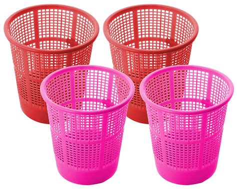 Kuber Industries Plastic 4 Pieces Mesh Dustbin Garbage Bin for Office ...