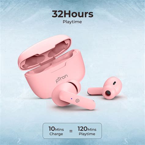 pTron Bassbuds Joy in-Ear Wireless Earbuds, Immersive Sound, 32Hrs Pla ...