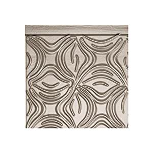 Fasade Easy Installation Lotus Brushed Nickel Backsplash Panel for ...