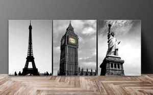 saf SAF Tower Multieffect UV Textured Panel Painting (Set of 3, 12 ...