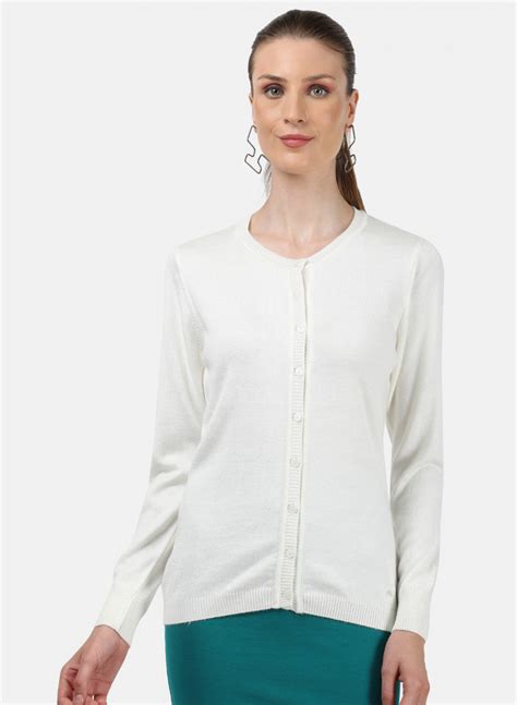 Buy Women White Solid Cardigan Online in India - Monte Carlo