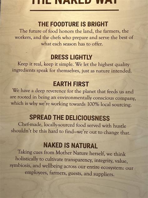Menu at Naked Farmer restaurant, Miami