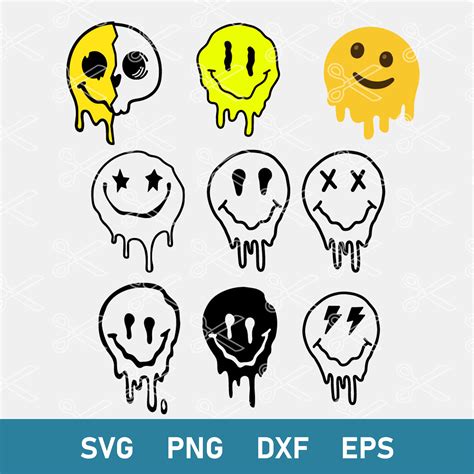 Melting Smiley Face Svg, Dripping Smiley Face Svg, Happy Fac | Inspire ...