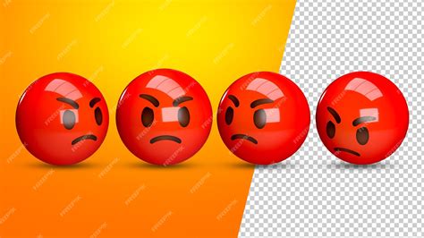 Premium PSD | Facebook anger reaction emoji 3d rendering