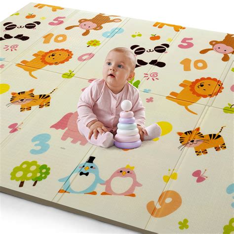 LuvLap Jungle Time Double Sided Water Proof Baby Play Mat, Reversible ...