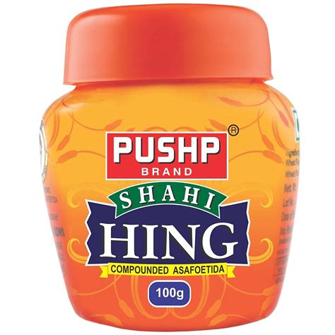Pushp Brand Asafoetida Hing Jar (100g) - Strongest Compounded Pure Hing ...