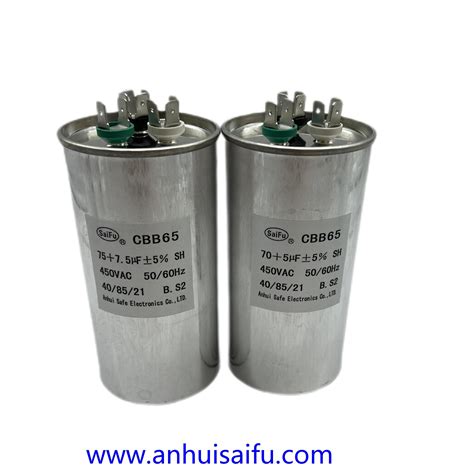 70+7.5UF 70/5 Mfd ± 6% 370V/440V Cbb65 Dual Run Circular Start ...