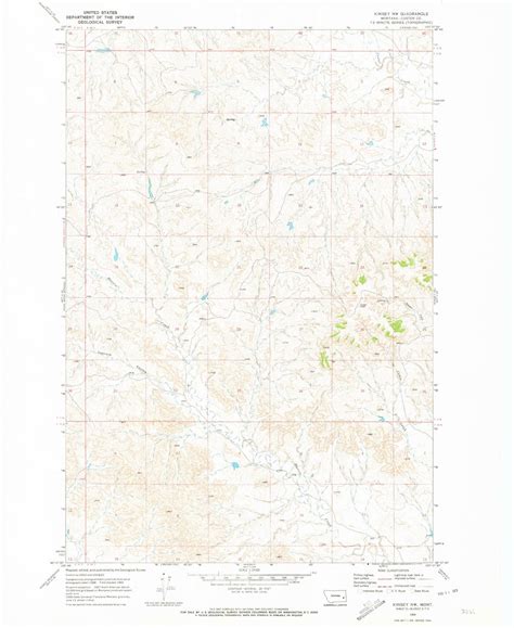 Classic USGS Kinsey NW Montana 7.5'x7.5' Topo Map – MyTopo Map Store