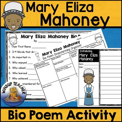 Mary Eliza Mahoney Biography Poem Activity and Writing Paper | Made By Teachers