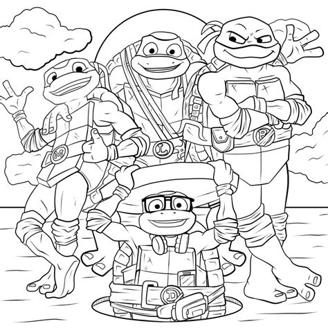 Cartoon Ninja Turtles Coloring Pages