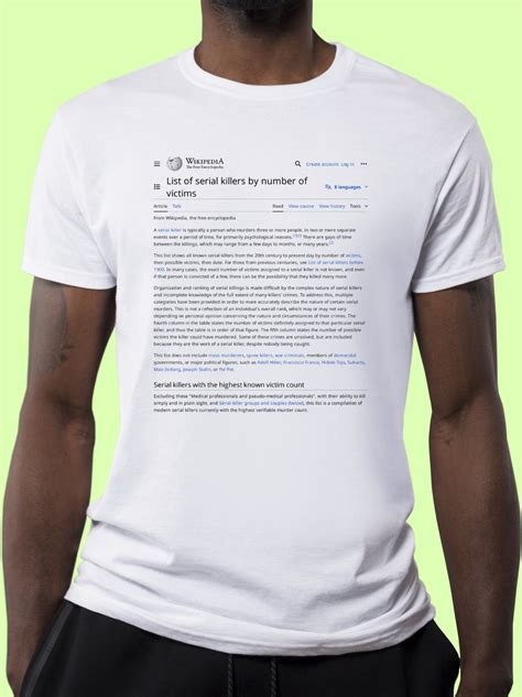 List of serial killers by number of victims Wikipedia T-Shirt