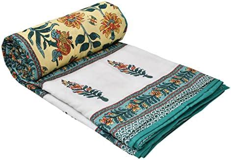 Buy Jaipur Dohar Pure Cotton Dohar (AC Blanket), Hand Block Double Bed ...