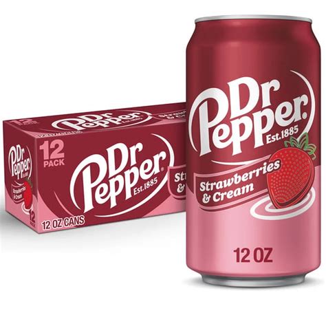 Buy Dr Pepper Strawberries and Cream Soda Cans, 12 Fl Oz, Pack of 12 ...