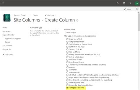 Managed Metadata 的图像结果