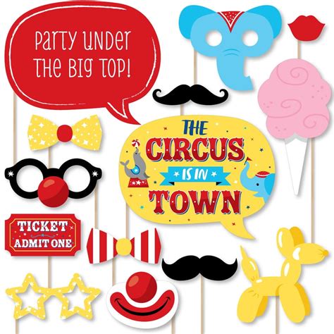 Big Dot of Happiness Circus Carnival Photo Booth Props Kit - 20 Props ...