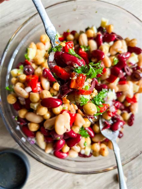 Mediterranean Three Bean Salad Recipe Vegan | Essy Cooks