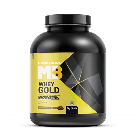 MuscleBlaze Whey Gold 100% Whey Protein Isolate (Rich Milk Chocolate, 2 ...