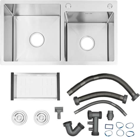 30inch Double Bowl Drop-in/Topmount Kitchen Sink, Stainless Steel ...