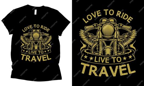 Premium Vector | Love to ride live to travel motorcycle speed tshirt design