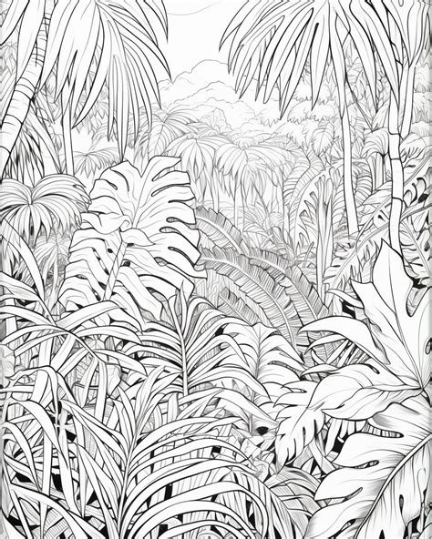 Premium AI Image | a drawing of a jungle scene with a jungle tree and a ...
