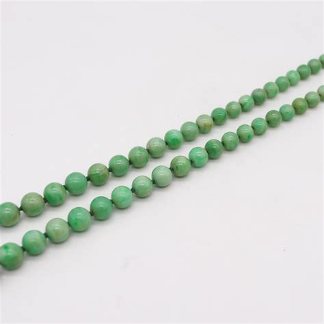 Art Deco 1930 Graduated Beads Necklace with Nephrite Jadeite Jade and ...